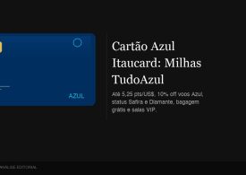 Cartão Azul Itaucard: Milhas TudoAzul, 10% Off Voos e Status Diamante